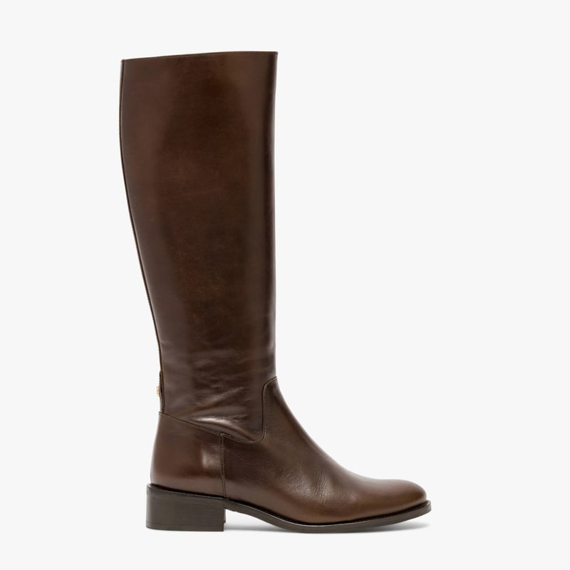 Bocage botte plate en cuir Vienne-Marron