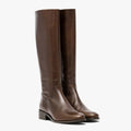 Bocage botte plate en cuir Vienne-Marron